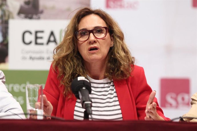 Archivo - Estrella Galán, secretaria general de CEAR, en la resentación del informe anual Las personas refugiadas en España y en Europa en 2017