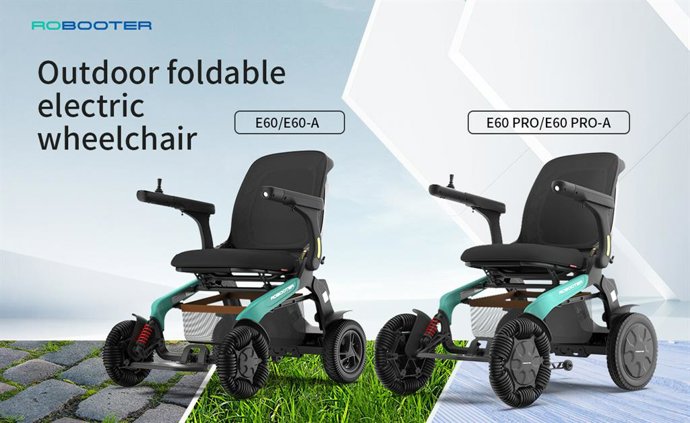 Robooter E60 and E60 pro-A outdoor foldable electric wheelchair at the Naidex and Medtrade Expo 2024