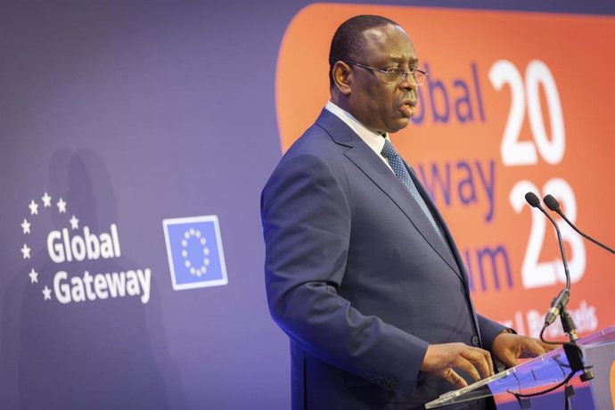 Archivo - El presidente de Senegal, Macky Sall, durante un acto en la capital de Bélgica, Bruselas (archivo)