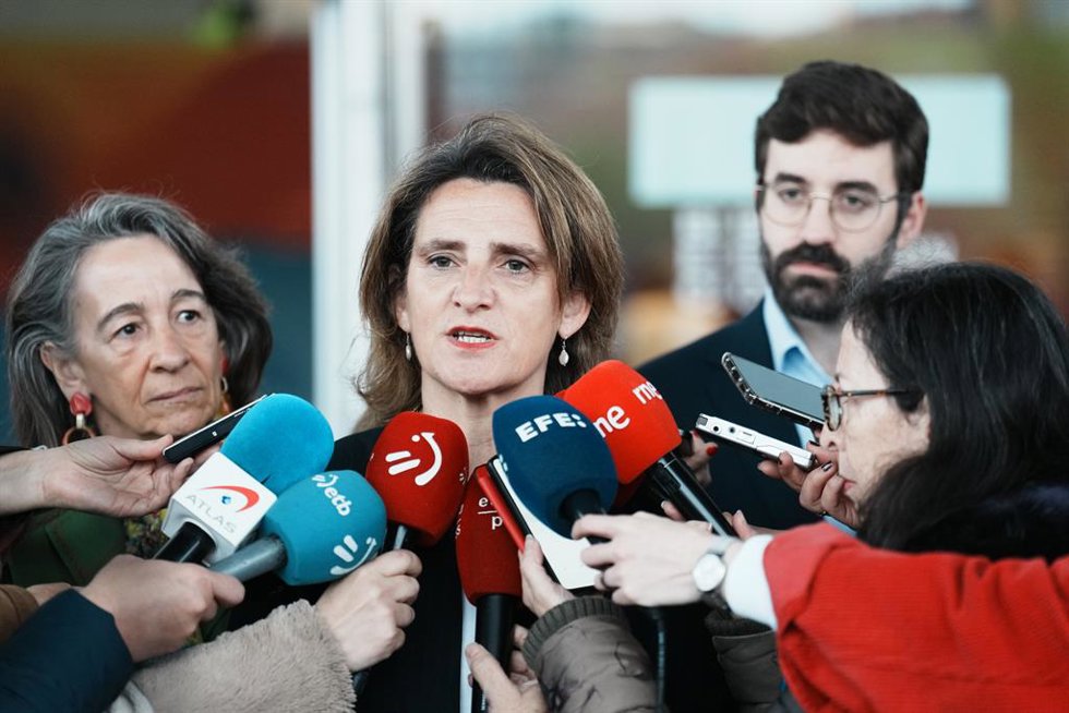La vicepresidenta Tercera del Gobierno y ministra para la Transición Ecológica, Teresa Ribera, en el BEC de Barakaldo con motivo del WindEurope 2024.