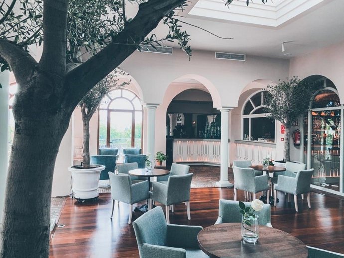 Archivo - Patio de un alojamiento rural.