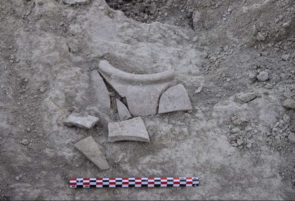 Restos arqueológicos hallados en el Cerro de la Harina