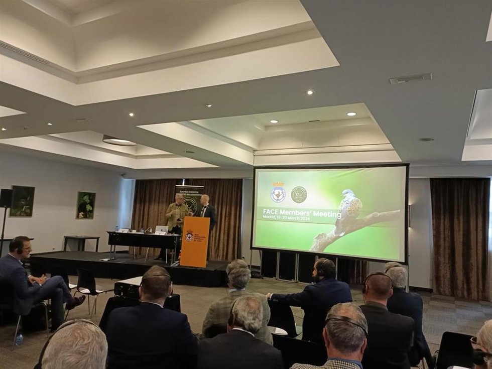 Conferencia internacional 'Prioridades de los cazadores europeos 2024-2029' celebrada este miércoles en Madrid.