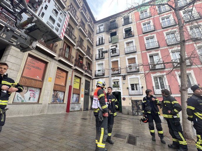 Edificio afectado en el centro de Madrid