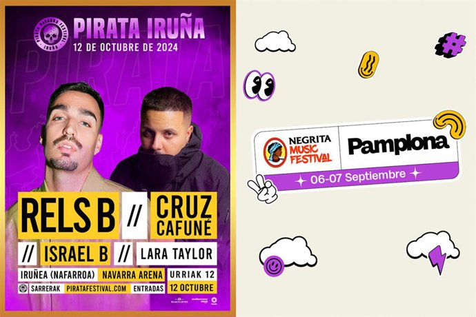 Cartel de los dos festivales que acogerá el Navarra Arena.