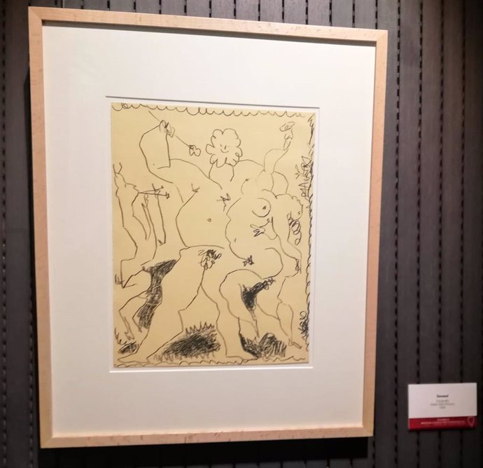 Grabado de Picasso, una de las más de cien piezas de la Fundación Vivanco que se exponen en 'Espíritu del Vino', la muestra que se puede ver hasta el 21 de julio en el CCR.