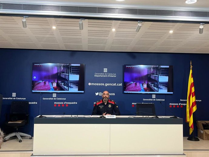 Rueda de prensa de los los Mossos d'Esquadra por la liberación de 4 víctimas de tráfico de seres humanos y 14 más por explotación laboral en Catalunya