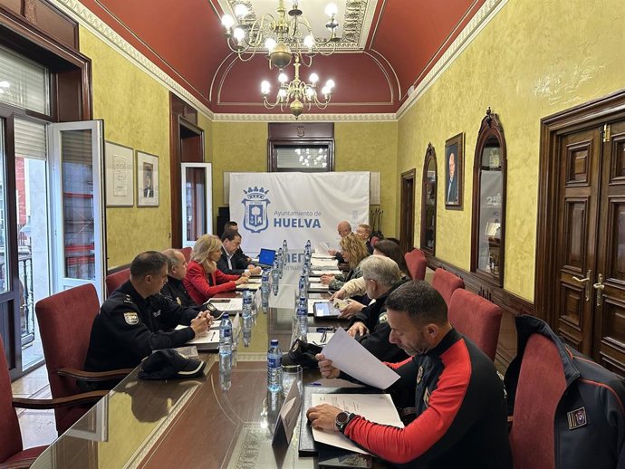 Imagen de la reunión de la Junta Local de Seguridad de Huelva.