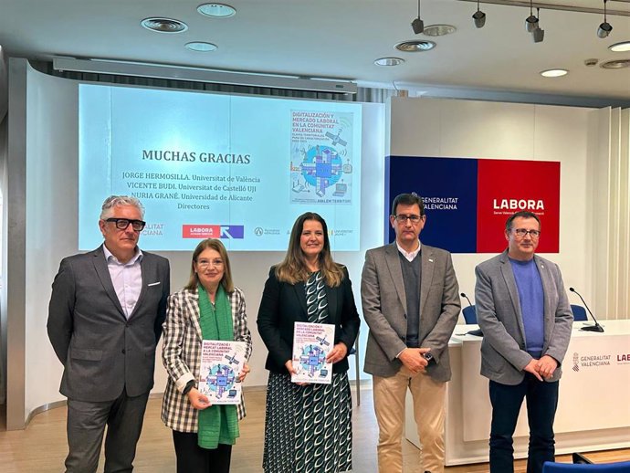 Presentación del informe 'Digitalización y mercado laboral en la Comunitat Valenciana', elaborado por las universidades de Valncia, Alicante y la UJI