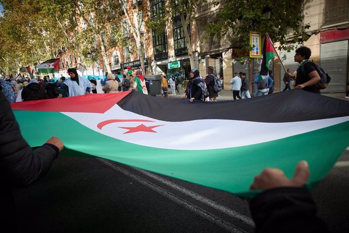 Archivo - Manifestación en apoyo al Sahara Occidental