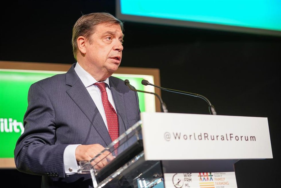 El ministro de Agricultura, Pesca y Alimentación, Luis Planas, interviene durante la octava edición de la Conferencia Global de Agricultura Familiar