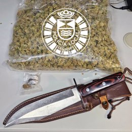 Detenido por portar marihuana y cuchillo