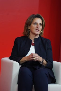 La vicepresidenta tercera del Gobierno y ministra para la Transición Ecológica y el Reto Demográfico, Teresa Ribera, durante un encuentro con el Secretario General del PSE-EE y candidato a lehendakari, en la sede del PSOE, a 20 de marzo de 2024, en Bilb