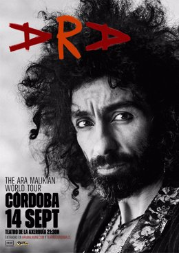 Cartel del concierto que ofrecerá Ara Malikian en el Teatro de la Axerquía de Córdoba.