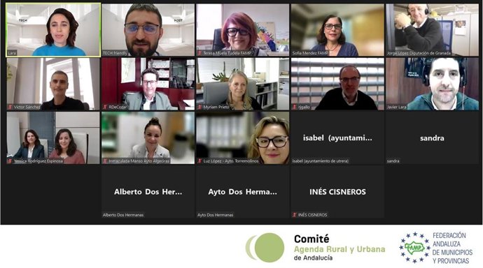 Sesión de trabajo de la Federación Andaluza de Municipios y Provincias (FAMP) sobre prácticas para la implementación de agendas rurales y urbanas.