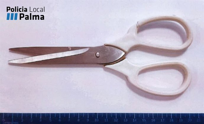 Tijeras intervenidas por los agentes.