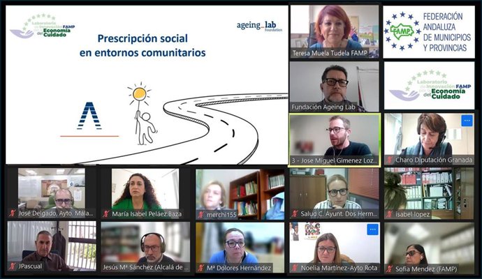 Sesión del Laboratorio de Innovación por la Economía del Cuidado de la Federación Andaluza de Municipios y Provincias (FAMP).