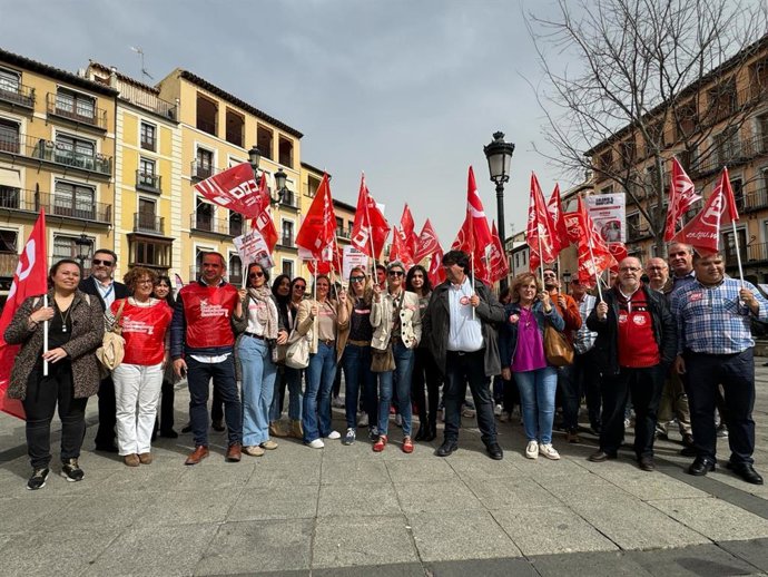 Huelga de trabajadores de la banca en Toledo.