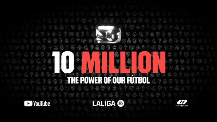 Cartel tras la concesión del 'Botón de Diamante' a LaLiga en su canal de 'YouTube'