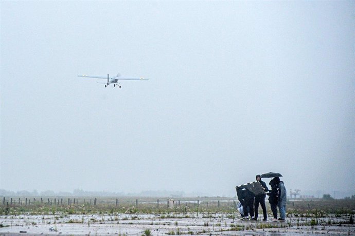 Archivo - August 2, 2022, Ukraine: An UkrJet drone is pictured during the presentation of unmanned aerial vehicles for the Armed Forces, Ukraine. This photo cannot be distributed in the Russian Federation.,Image: 711706784, License: Rights-managed, Restri