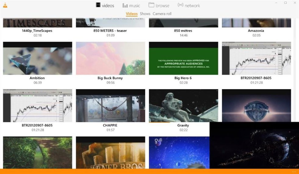 El reproductor de vídeo VLC para Windows.