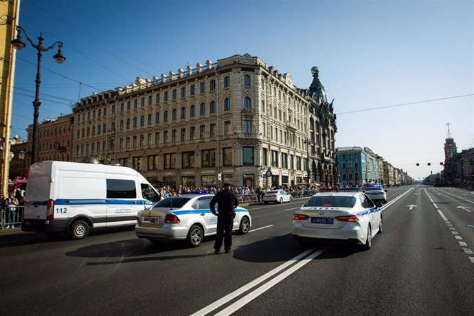 Archivo - Agentes durante un cordón policial en Moscú