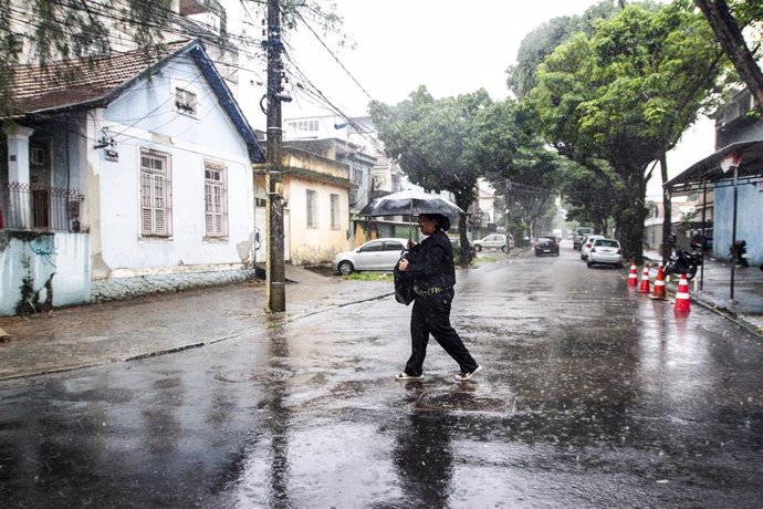 Temporal de lluvias en Río de Janeiro, Brasil.