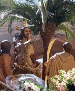 Imagen de Jesús entrando en Jerusalén (La Burrina) que procesiona este Domingo de Ramos en Cáceres