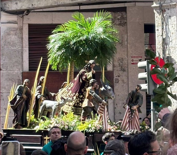 Procesión de de 'La Entrada Triunfal de Jesús en Jerusalén', más conocido como 'La Borriquilla' o 'Las Palmas', en Valladolid.