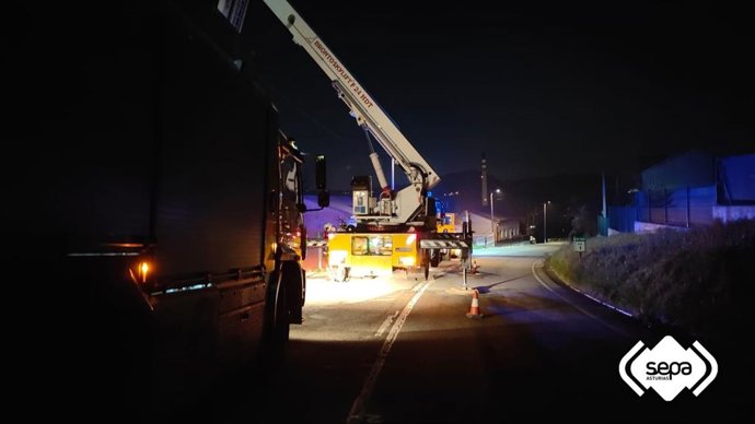 Incendio urbano en Langreo.