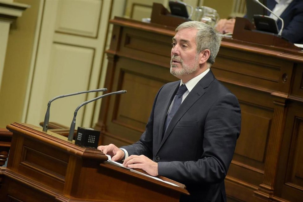 El presidente de Canarias, Fernando Clavijo, en el Debate sobre el Estado de la Nacionalidad