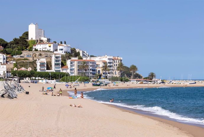 La playa de Sant Pol en el Maresme (Barcelona).