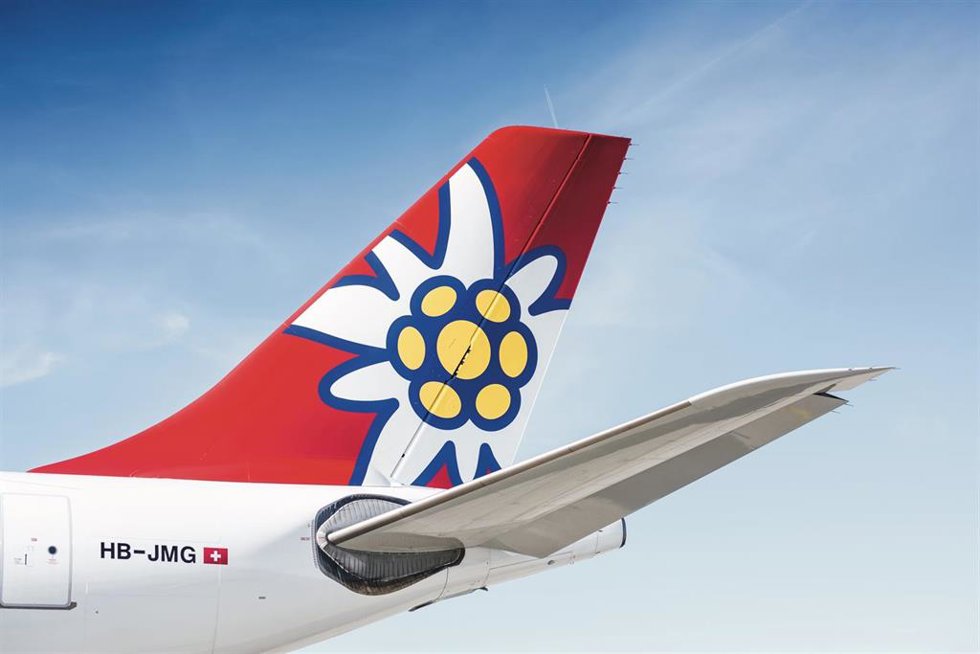 Cola de un avión de Edelweiss.