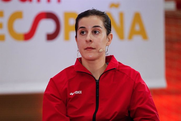 Archivo - La jugadora española de bádminton Carolina Marín, en un evetno del 'Team España'.