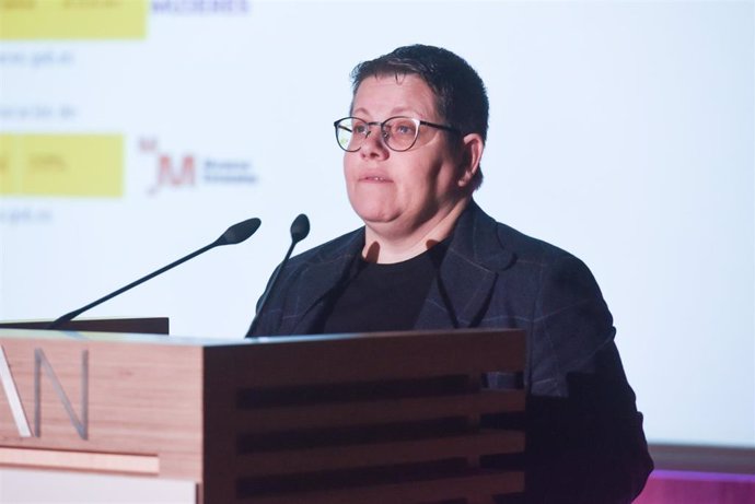 Archivo - La directora del Instituto de Mujeres, Isabel García, interviene durante la presentación de la 20 edición del festival Ellas Crean, en el Museo Arqueológico Nacional, a 21 de febrero de 2024, en Madrid (España). 