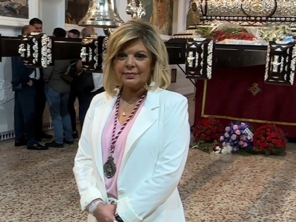 Terelu Campos, visitando al Cautivo esta mañana