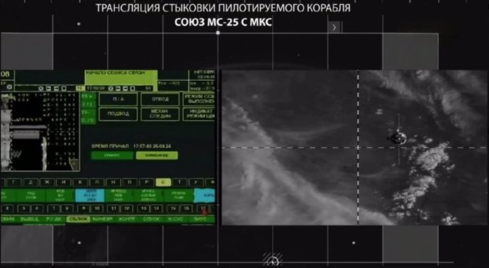 Aproximación final a la ISS de la Soyuz MS 25