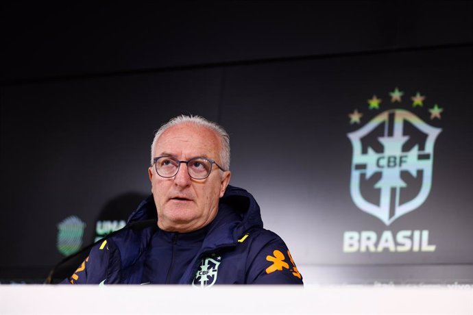 Dorival Junior attends his press conference during the training session of Brazil Team prior the friendly match against Spain at Ciudad Deportiva Real Madrid on March 25, 2024, in Valdebebas, Madrid, Spain.