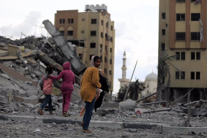 Edificios destruidos en la Franja de Gaza