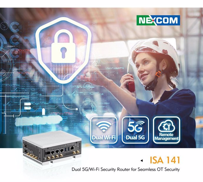 NEXCOM's ISA 141 - dual 5G and dual Wi-Fi security router - is a new turn in the continuous evolution of OT security solutions. Whether in manufacturing, logistics, or remote environments, the ISA 141 proves to be a versatile and indispensable tool, empow