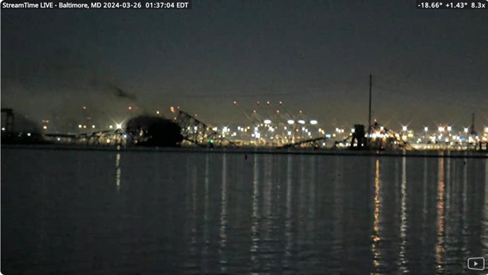 Imagen del accidente en el puerto de Baltimore