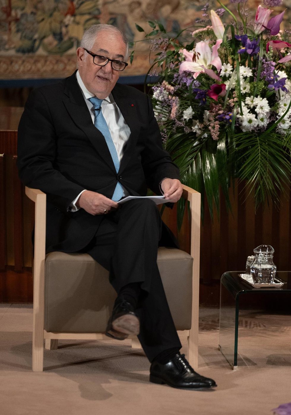 El presidente del Tribunal, Cándido Conde-Pumpido Tourón, durante la celebración por el Día de la Mujer, en el Tribunal Constitucional, a 4 de marzo de 2024, en Madrid (España). El Tribunal Constitucional, con motivo de la conmemoración del Día de la Mu