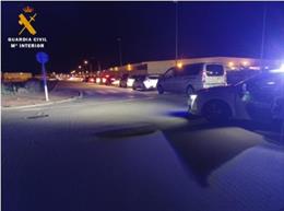 Intervención de la Guardia Civil en carreras ilegales en el Polígono de Villanubla.