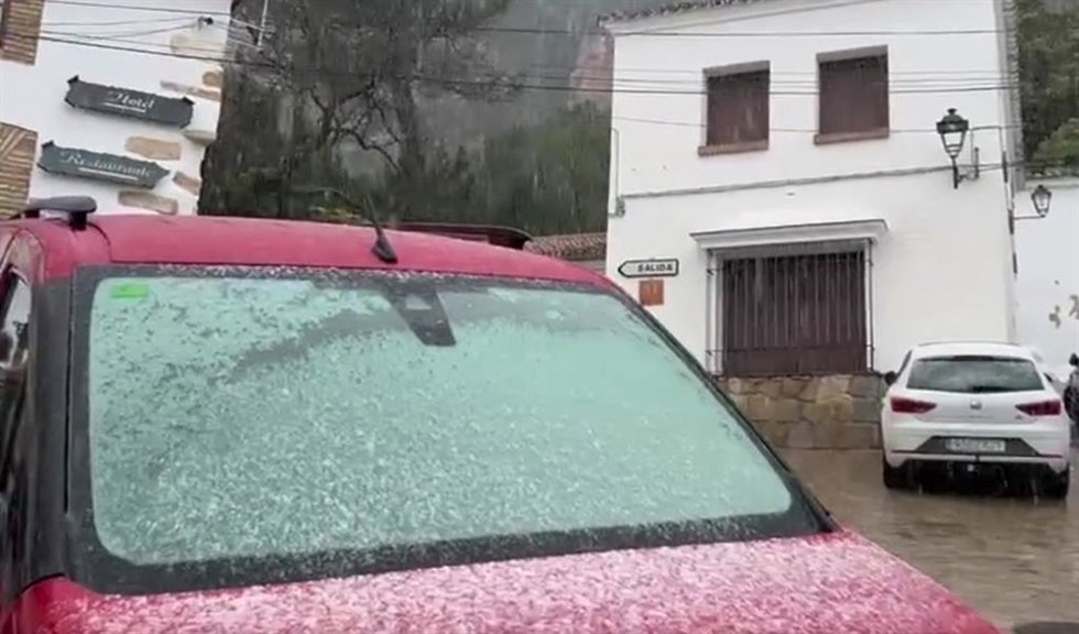 Nevada este Martes Santo en Villaluenga del Rosario.