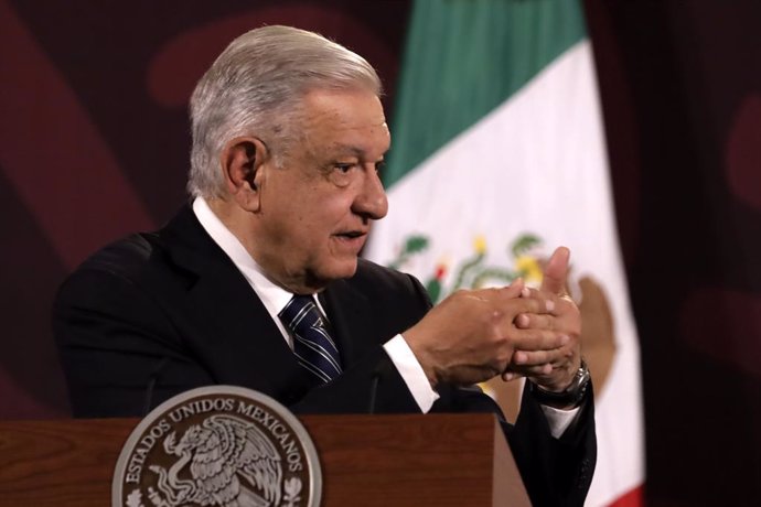 March 20, 2024, Mexico City, Mexico:Mexico's President, Andres Manuel Lopez Obrador gesticulates while answers question for the media  during his  daily  briefing at the National Palace. on March 20, 2024 in Mexico City, Mexico