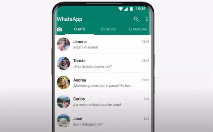 Interfaz de los contactos de WhatsApp