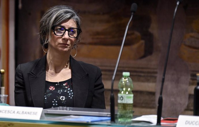 Archivo - January 13, 2023, Rome: Francesca Albanese, UN Special Rapporteur on the Situation of Human Rights in the Palestinian Territories, during the presentation of her first report, Rome, Italy, 13 January 2023. ANSA/RICCARDO ANTIMIANI