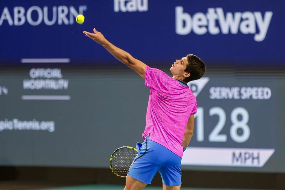 Carlos Alcaraz, durante un partido en el Masters 1.000 de Miami.