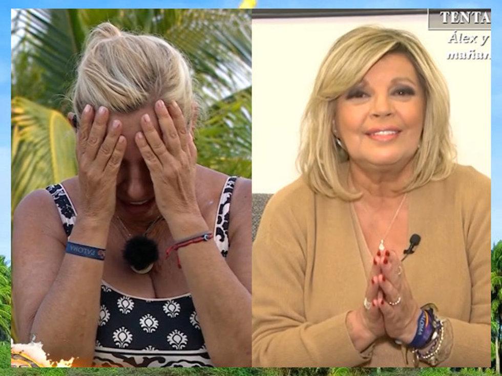 Carmen Borrego y Terelu Campos durante su conexión en 'Tierra de nadie'.