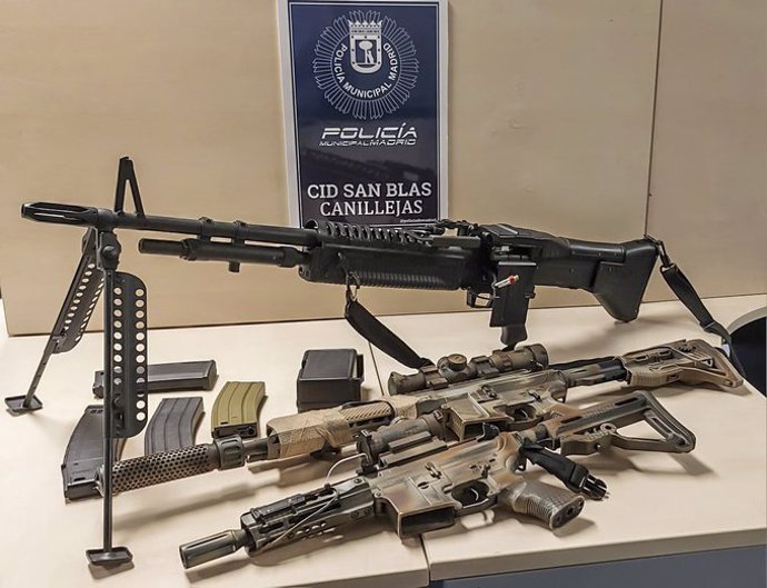 Rifles intervenidos por la Policía Municipal de Madrid